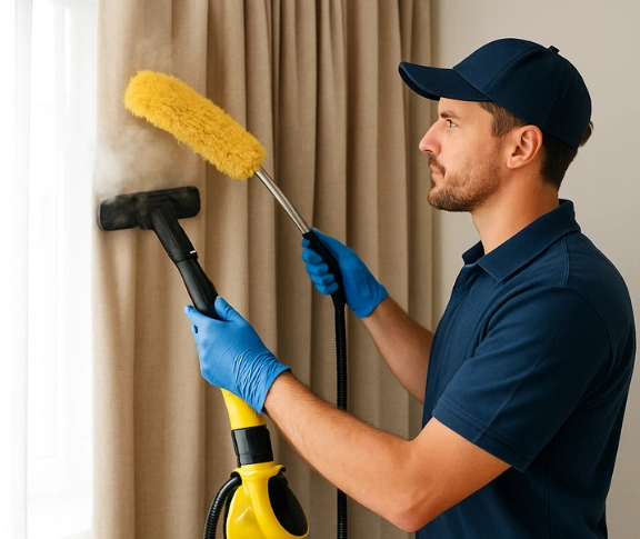 Trusted residential curtain cleaning technician Matty Curtain Cleaning eastern-heights QLD